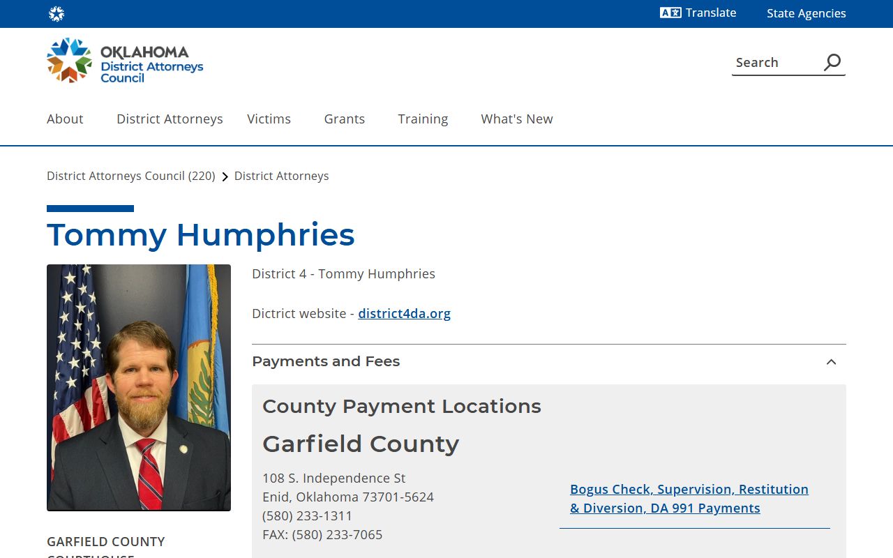 Oklahoma District 4 District Attorney serving Canadian County