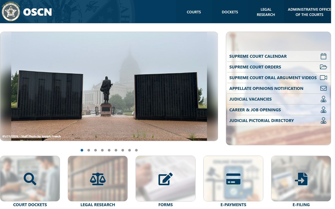 Oklahoma State Courts Network for Canadian County District Court records