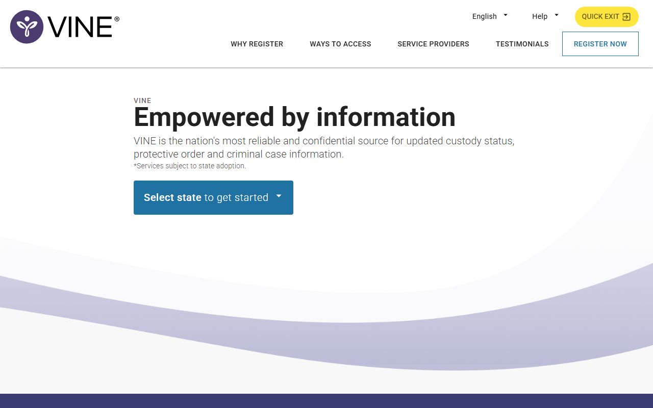 VINELink portal for Canadian County released inmates custody status notifications