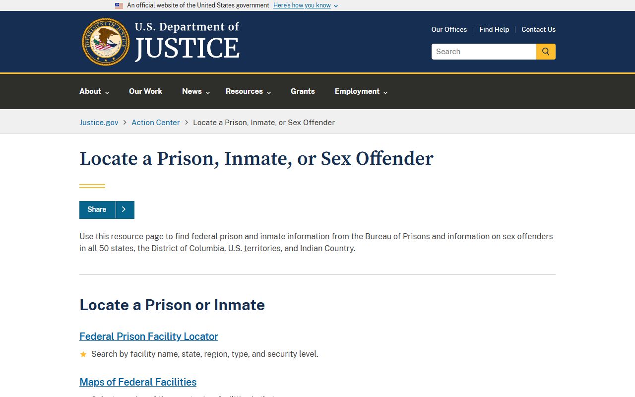 Canadian County traffic court records DUI cases DOJ federal inmate locator resource